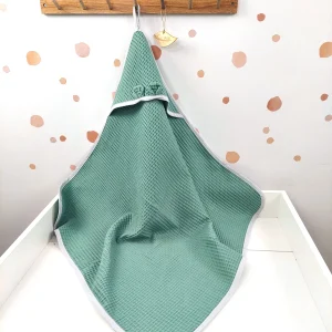 Babyhandtuch mit Kapuze Waffel Altgrün