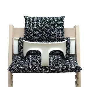 Sitzkissen Set für Stokke Tripp Trapp® ABWASCHBAR - Happy Star Schwarz