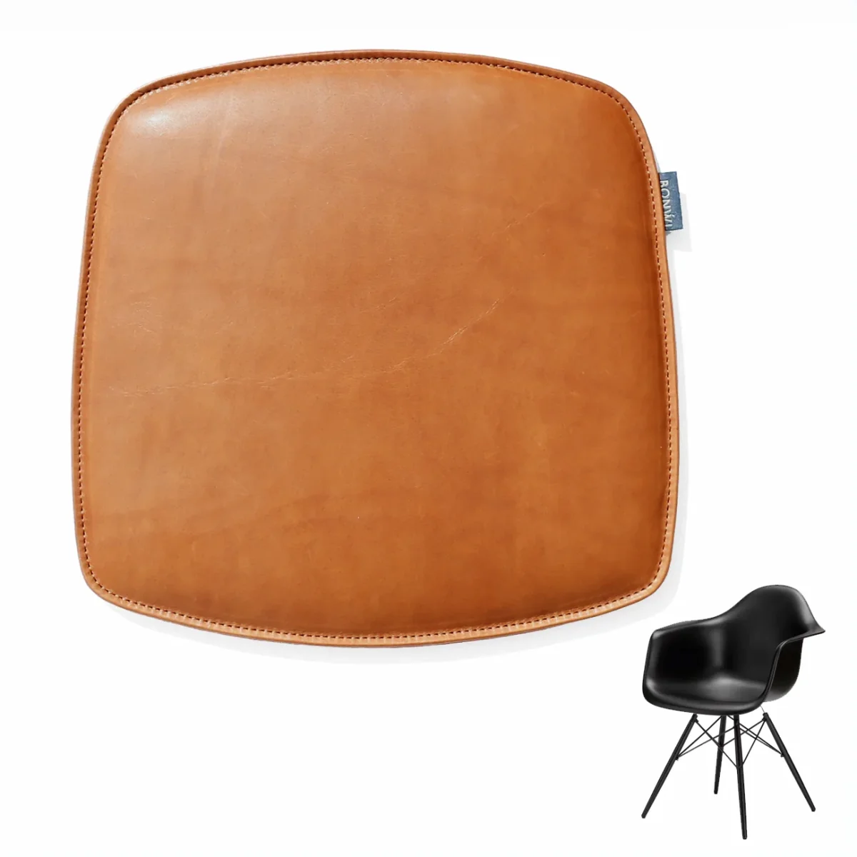 Handgefertigtes Sitzkissen Varcona aus Anilinleder für Eames Armchair von Vitra