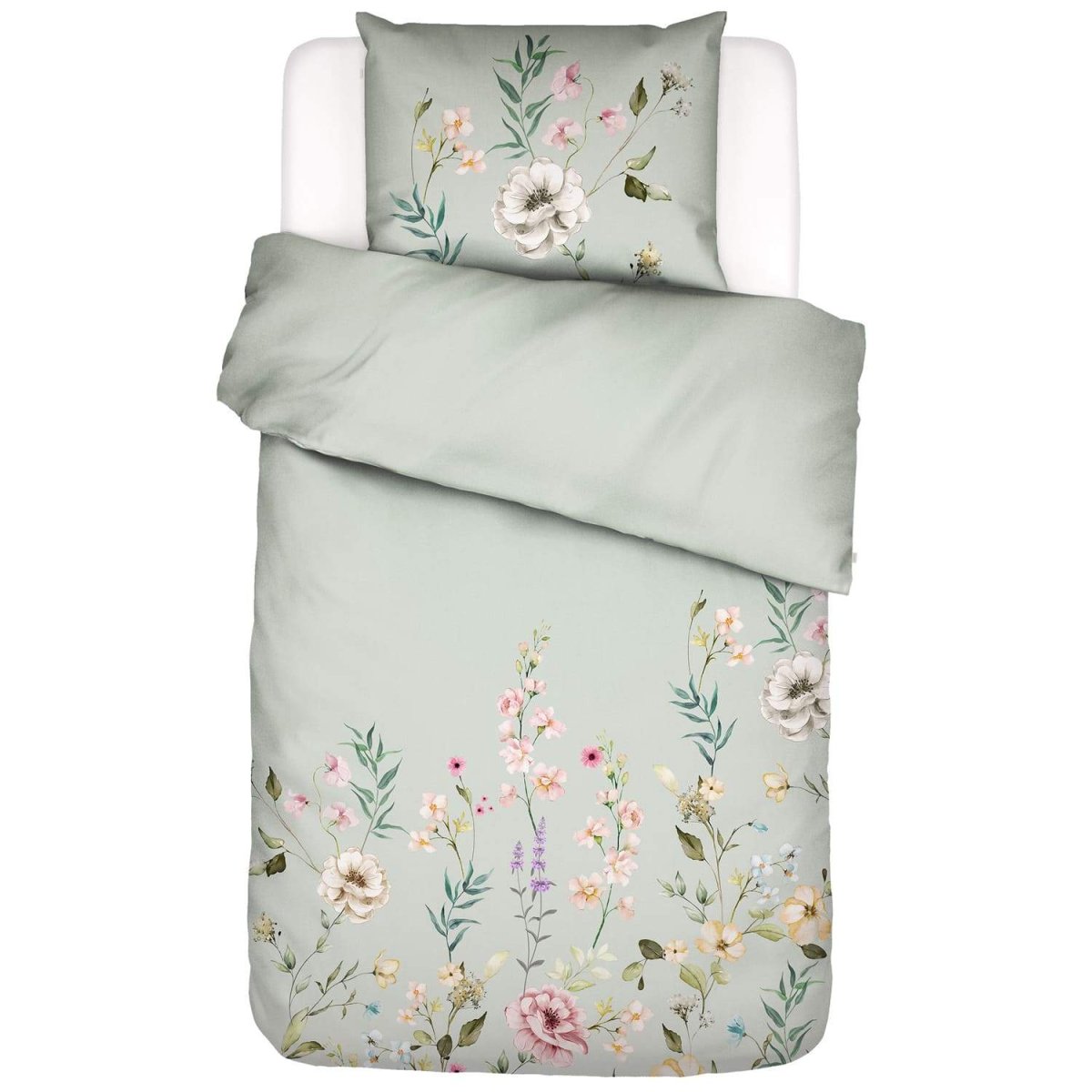 Essenza Romee Sage Green Satin Bettwäschegarnitur – Bild 2