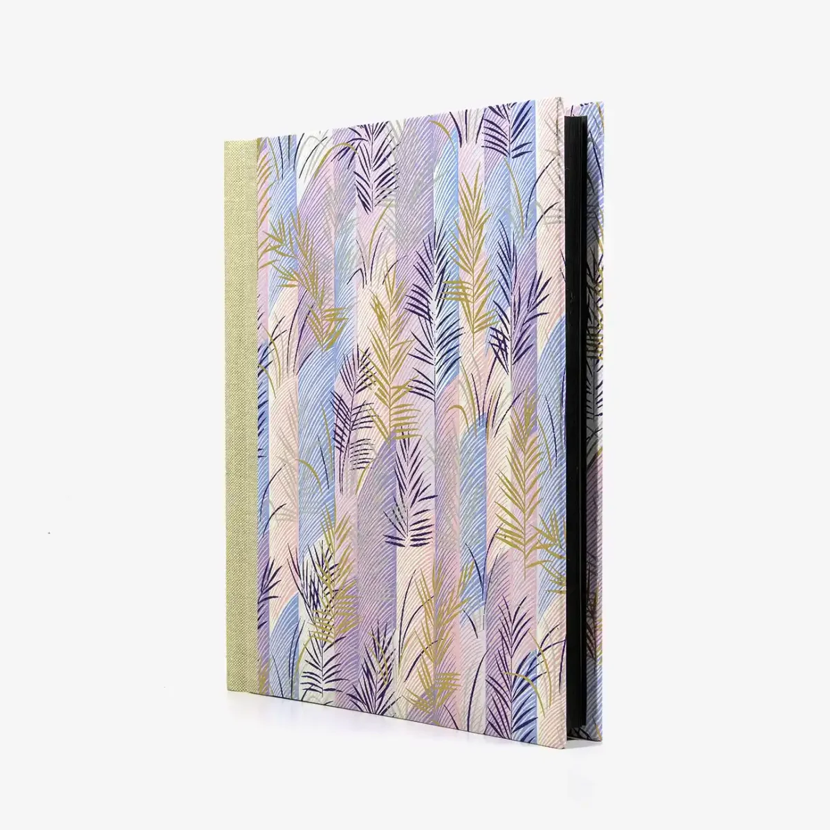 Fotoalbum | H24xB20cm | 60 schwarze Seiten | Cover: Chiyogmi Papier | Motiv: Zweige purple – Bild 3