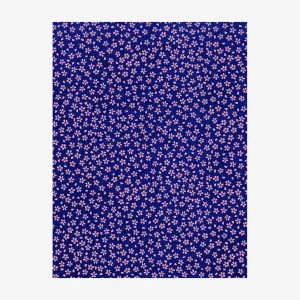 Japanese Paper place | Lacquered Yuzen | Traditional, Floral | Bogen | Japanische Lackpapiere - Sakura Pink on Blue
