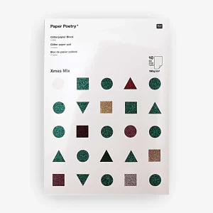 Paper Poetry /  Glitterpapierblock / Nostalgic Mix / DIN A4 / 10 Blatt