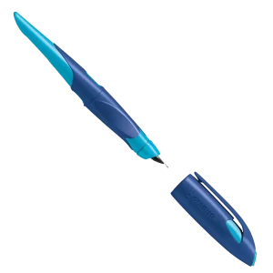 Schulfüller / EASYbirdy für Linkshänderinnen /  mitternachtsblau/azur / Anfängerfeder (A)