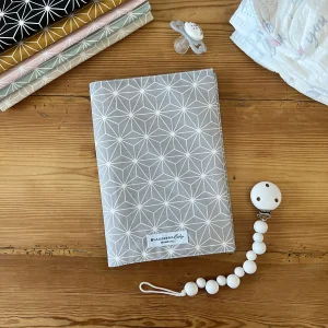 U-Heft Hülle Happy Star Grau Abwaschbar