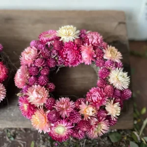 Trockenblumenkranz 16 cm – Wandkranz & Tischdeko – Boho Dekoration handgefertigt – Unikat