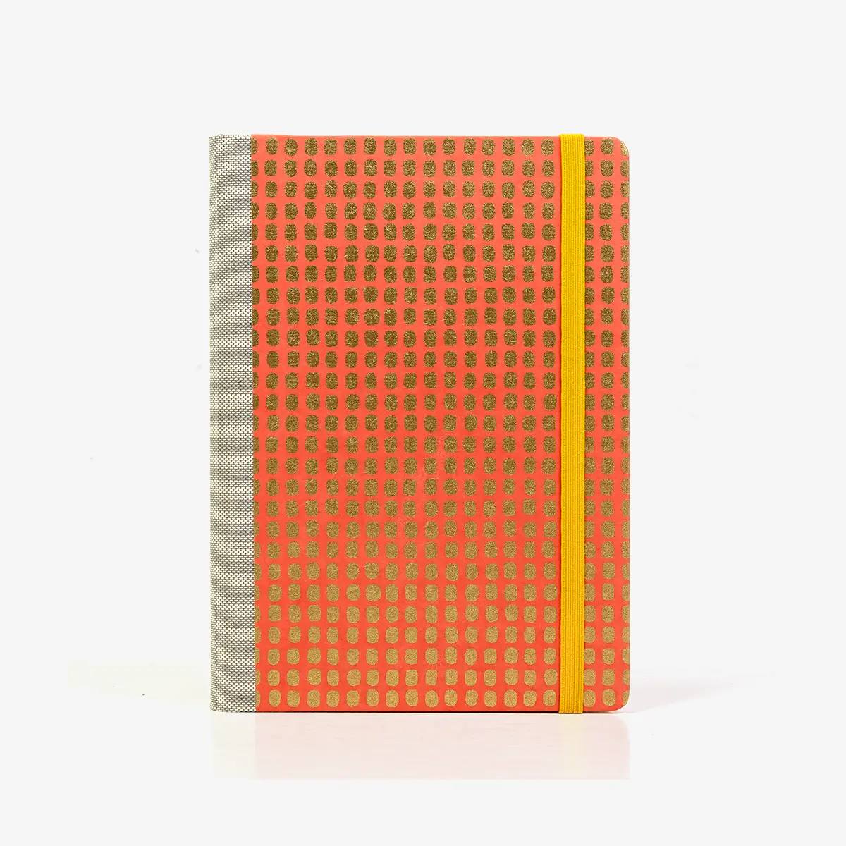 Wochenplaner | Format:12x16,5cm | 2027 | Cover: Chiyogami Papier | Motiv: goldene-Vierecke-auf-peachy – Bild 2