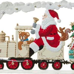 Weihnachtszug – Lok und Wagen, handbemalte Zinnfigur