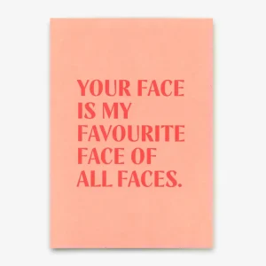 Postkarte | Deli Cards | Motiv: "Favourite face" | Schöne Karte mit Spruch für Verliebte