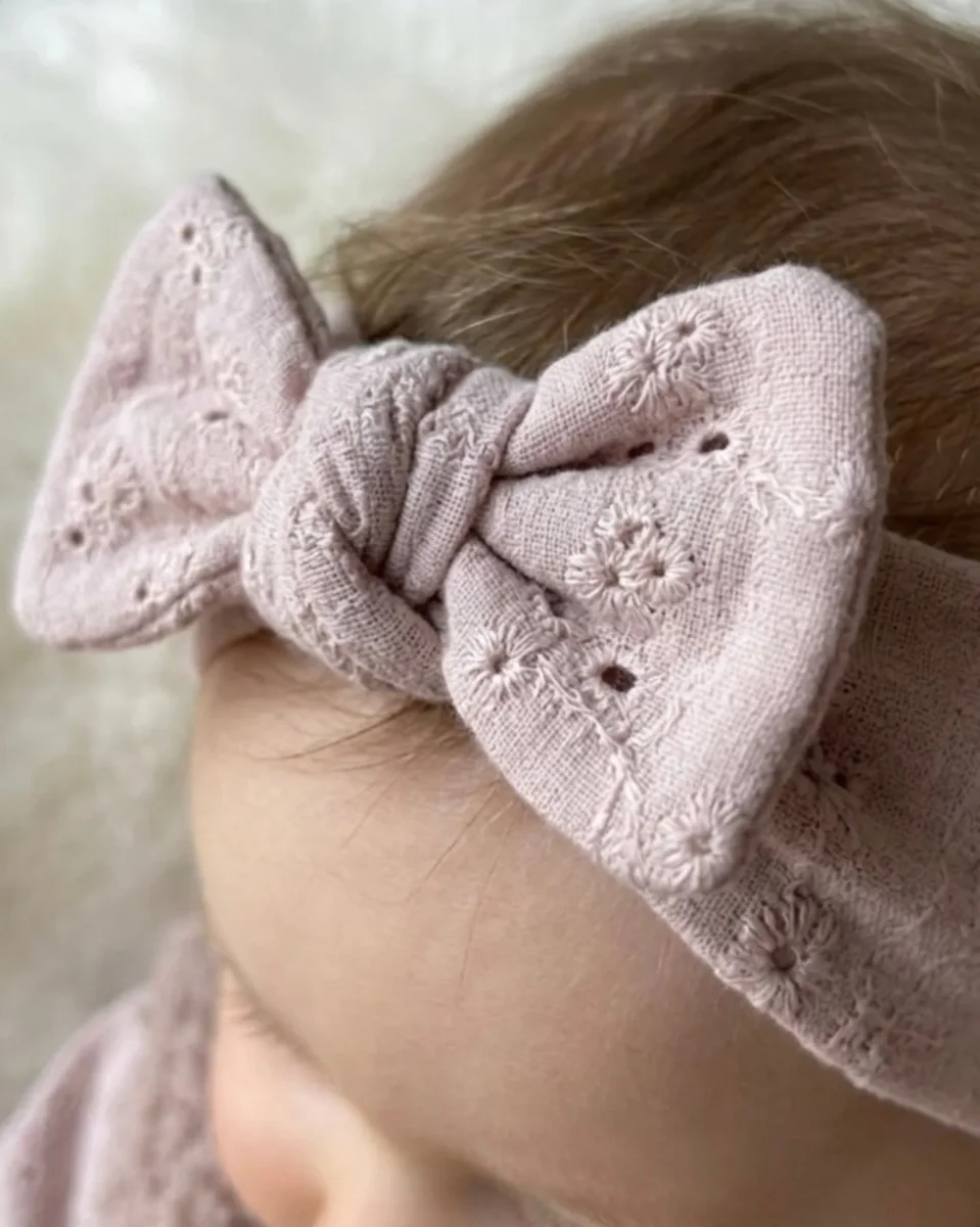 Haarbandje | Broderie | Oud roze – Bild 2