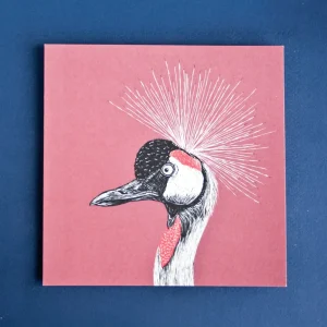 Postkarte | Katja Rub | Format: Quadratisch | Motiv: Kronenkranich