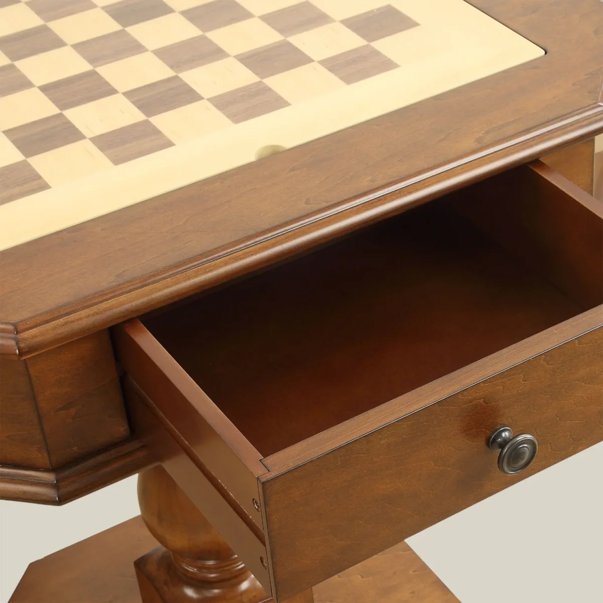 Reversible Chess & Checkers Game Table with Storage Drawers – Bild 9