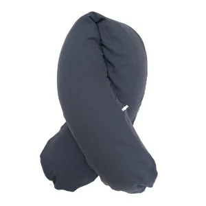 "Das Original" Theraline Stillkissen inkl. Musselin Bezug (190 cm x 38 cm) - Dunkelgrau